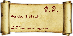 Vendel Patrik névjegykártya