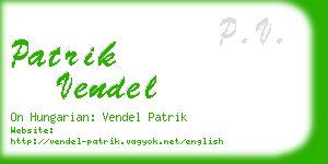 patrik vendel business card